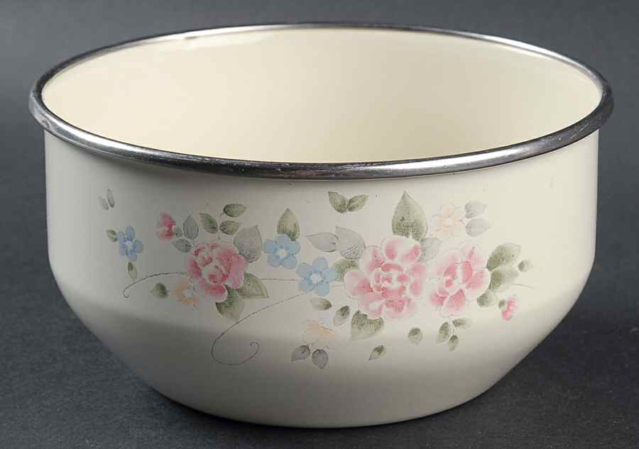 Tea Rose 5 3/4" Metal Bowl by Pfaltzgraff-1