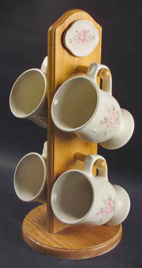 Tea Rose Mug Tree & 4 Mugs (MUGPM1 & MUGTR1) by Pfaltzgraff-1