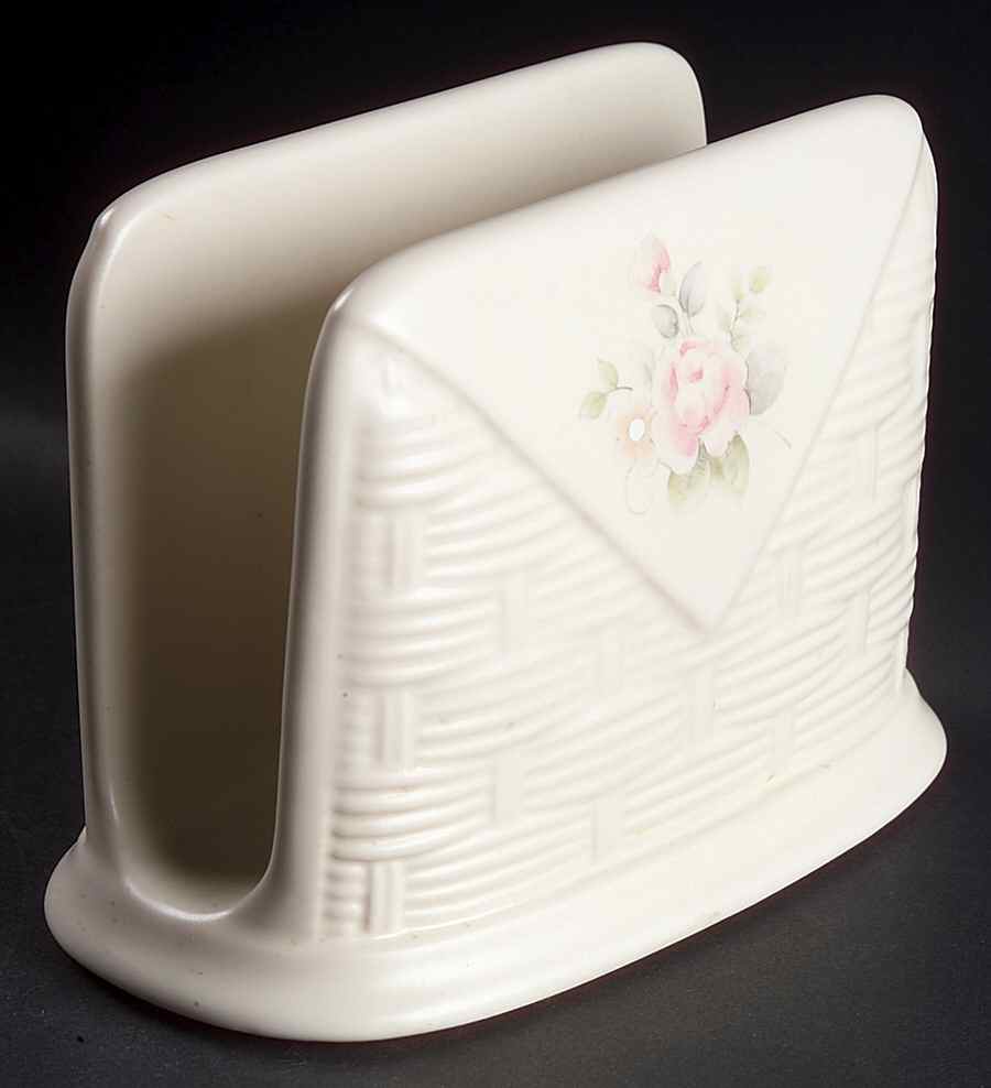 Tea Rose Basketweave Napkin Holder by Pfaltzgraff-1