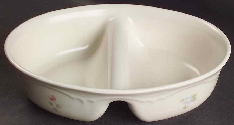Tea Rose 10" Oval Divided Vegetable Bowl by Pfaltzgraff-1
