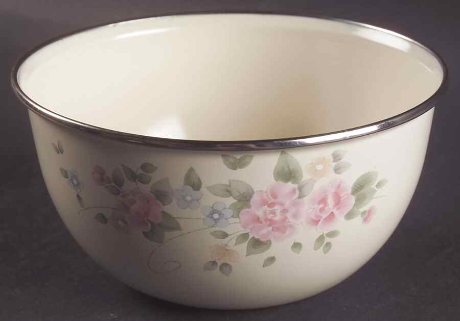 Tea Rose 6" Metal Mixing Bowl by Pfaltzgraff-1