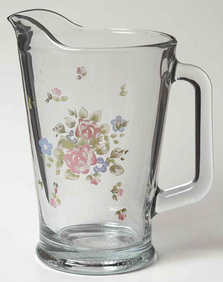 Tea Rose 56 Oz Glassware Pitcher by Pfaltzgraff-1