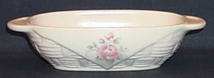 Tea Rose Scouring Pad Holder-Basketweave W/Handles by Pfaltzgraff-1