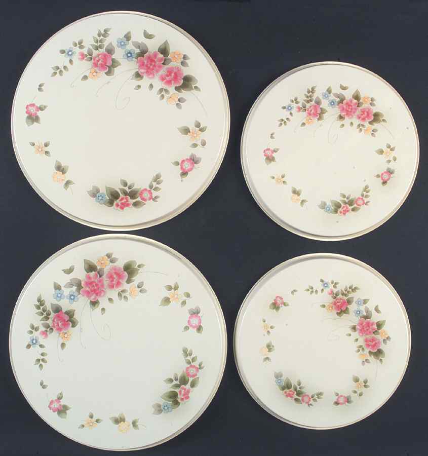 Tea Rose (Set/4) Tin Stove Covers-2 8" & 2 10" Round Covers by Pfaltzgraff-1