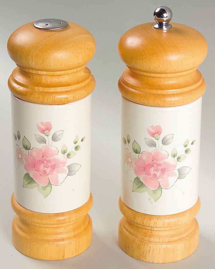 Tea Rose Wood Accent Salt & Pepper Mill by Pfaltzgraff-1