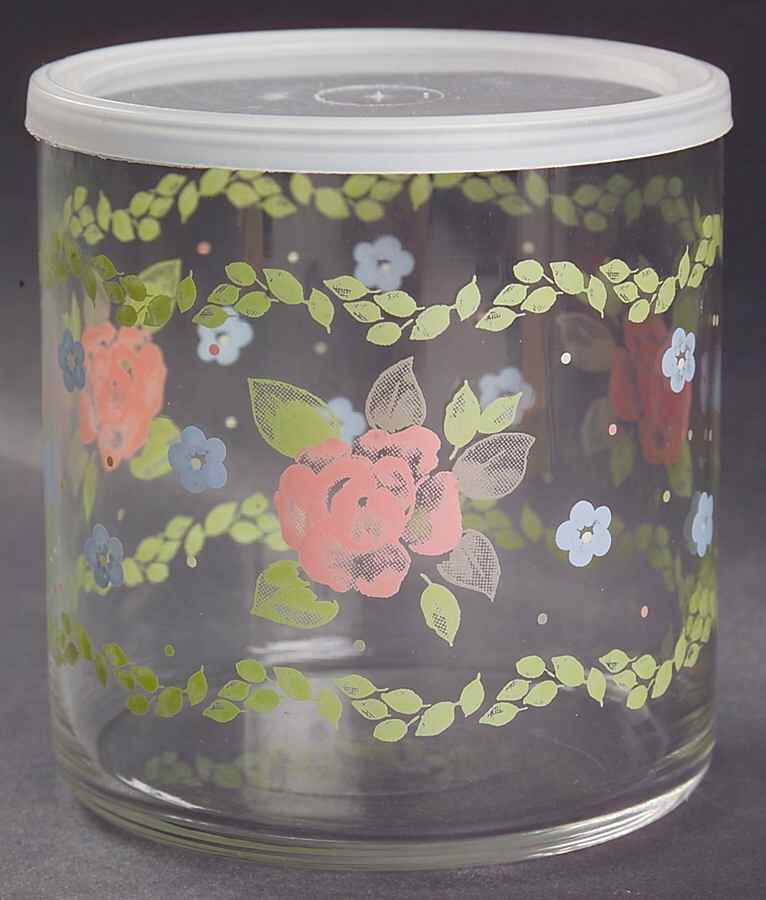 Tea Rose Medium Glassware Storage Jar & Lid by Pfaltzgraff-1