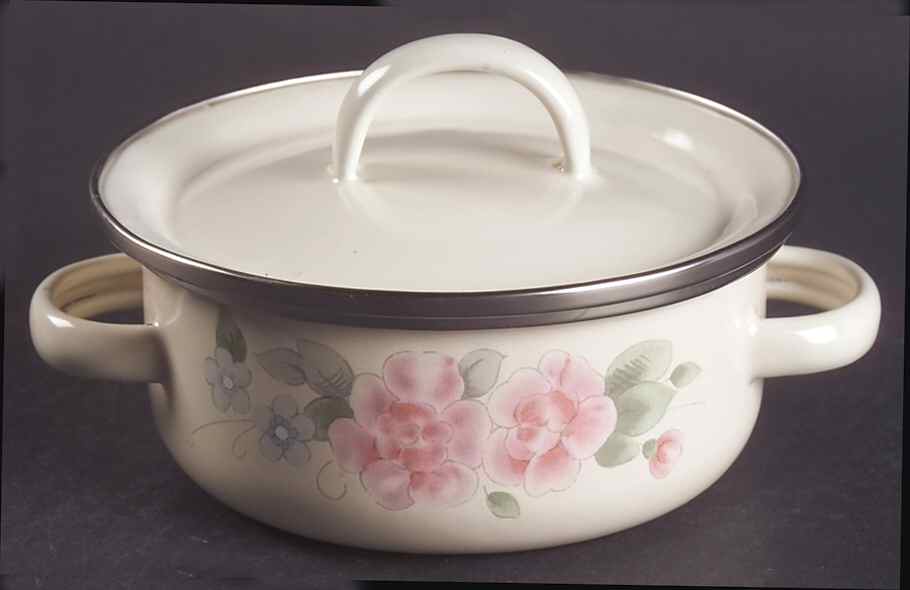 Tea Rose Child's Metal Saucepan by Pfaltzgraff-1