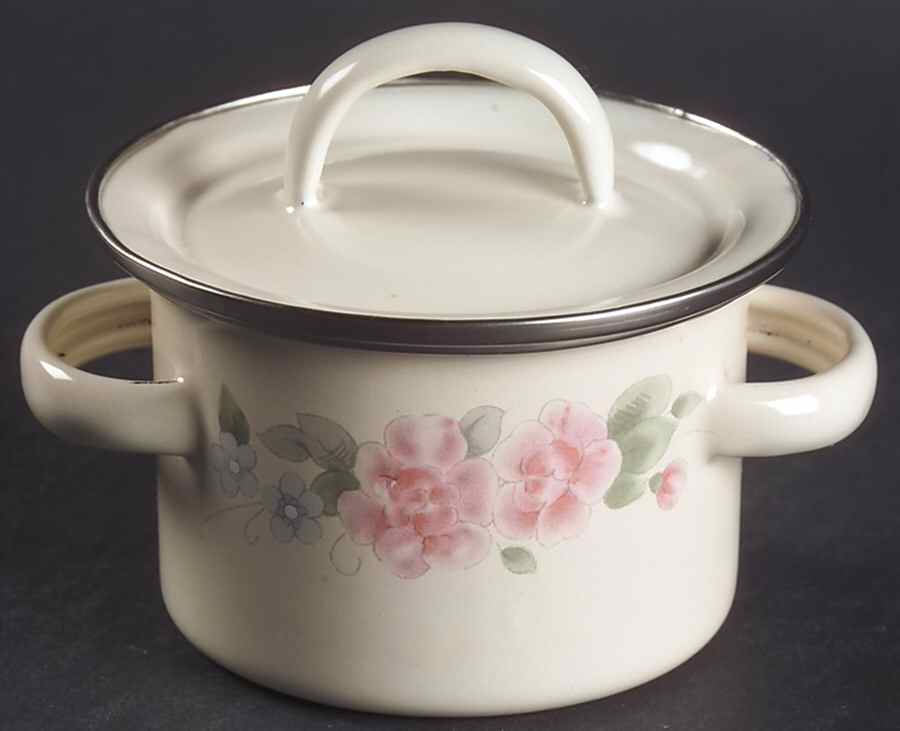Tea Rose Child's Metal Stockpot by Pfaltzgraff-1