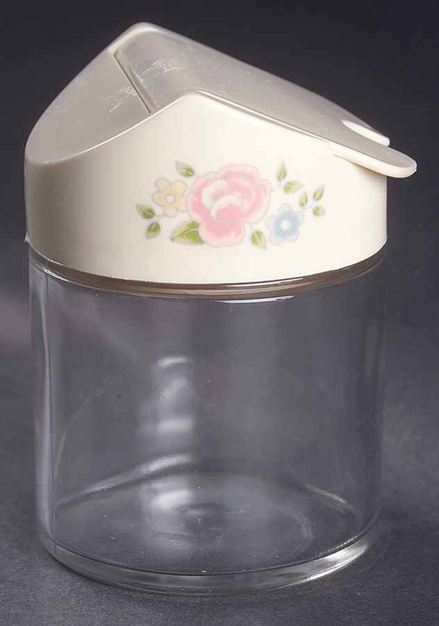 Tea Rose Glass Sugar Bowl & Plastic Lid by Pfaltzgraff-1
