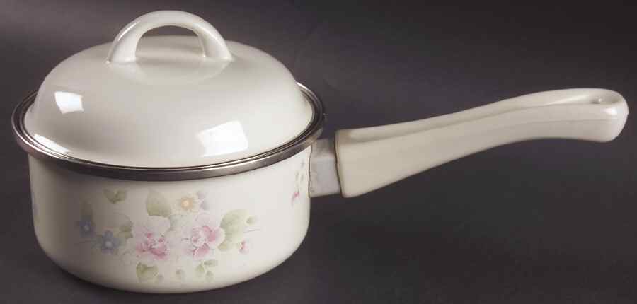 Tea Rose 1.0 Quart Metal Covered Saucepan by Pfaltzgraff-1