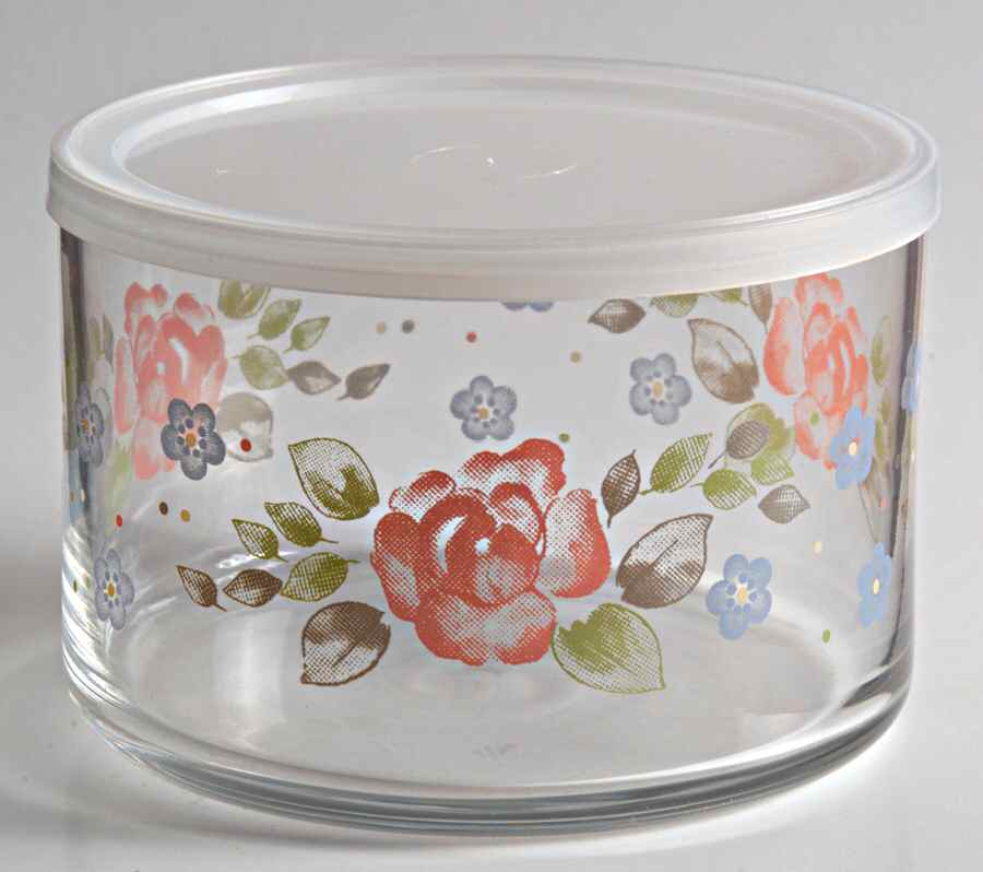 Tea Rose Small Glassware Storage Jar & Lid by Pfaltzgraff-1
