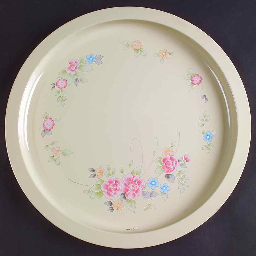 Tea Rose 13" Metal Round Tray by Pfaltzgraff-1