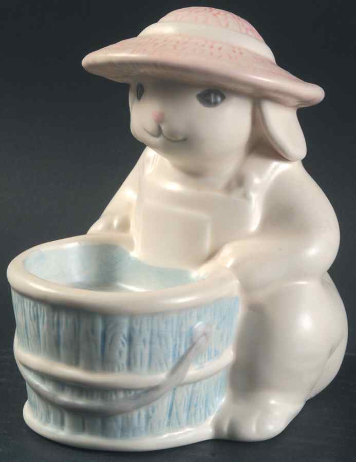 Tea Rose Bunny Sitting Votive Candleholder by Pfaltzgraff-1