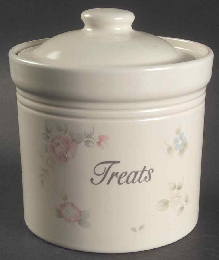 Tea Rose Treat Jar & Lid by Pfaltzgraff-1