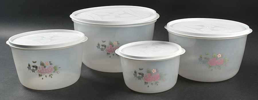 Tea Rose (4 Piece) Plastic Nested Storage Bowl Set by Pfaltzgraff-1
