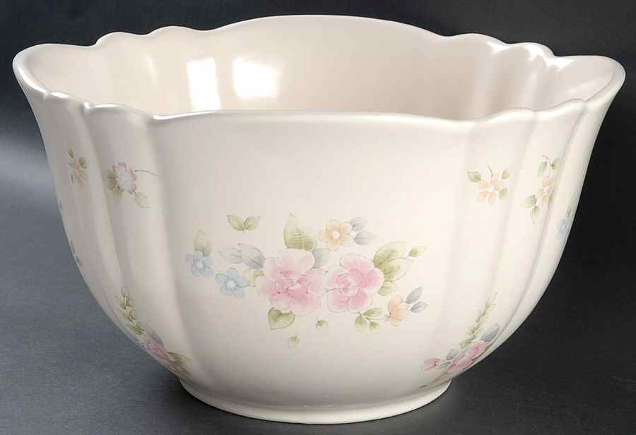 Tea Rose Punch Bowl by Pfaltzgraff-1
