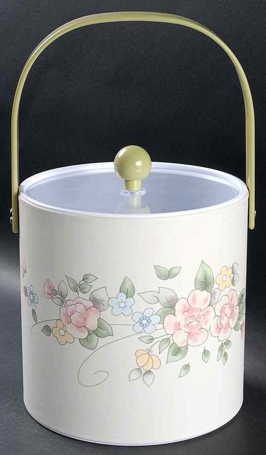 Tea Rose Plastic Ice Bucket & Lid by Pfaltzgraff-1