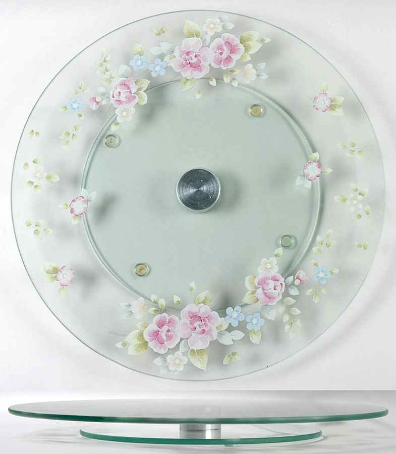 Tea Rose Glassware Lazy Susan Turntable by Pfaltzgraff-1