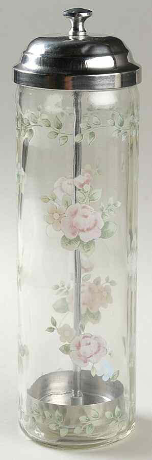 Tea Rose Glassware Junior Straw Dispenser by Pfaltzgraff-1