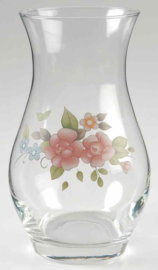Tea Rose 9" Glassware Vase by Pfaltzgraff-1