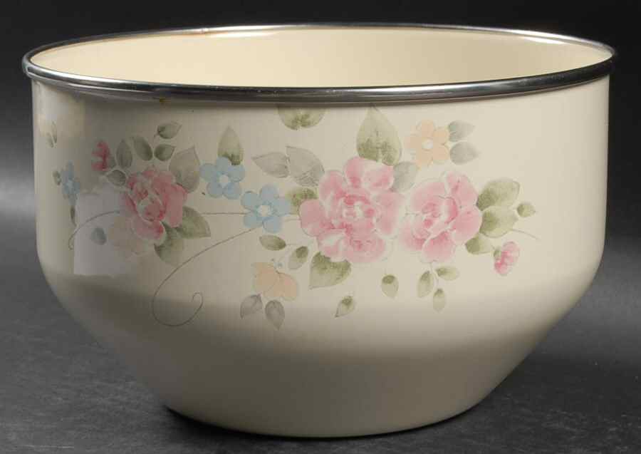 Tea Rose 7 3/4" Metal Bowl by Pfaltzgraff-1