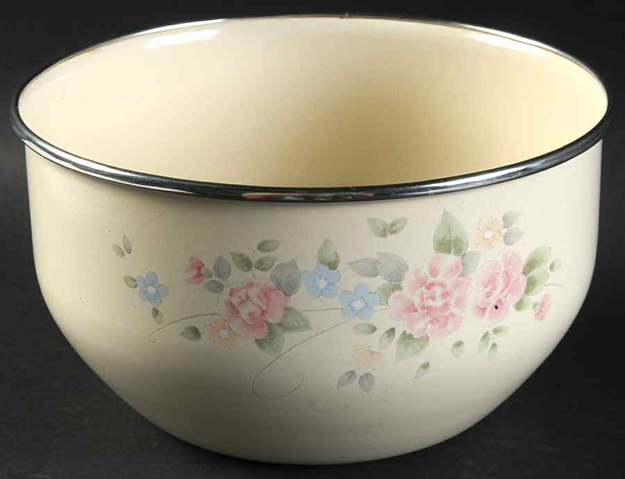 Tea Rose 6 7/8" Metal Bowl by Pfaltzgraff-1