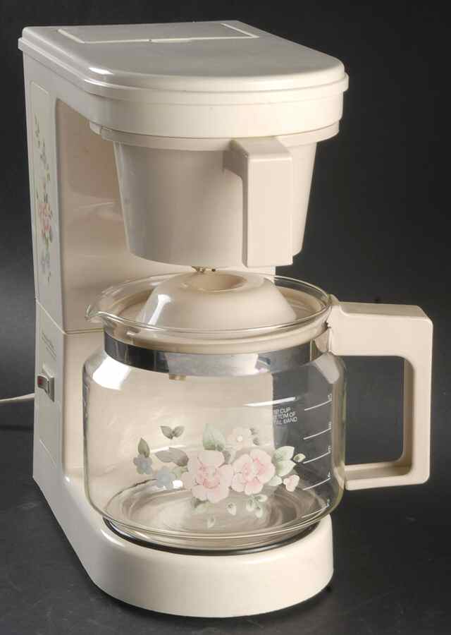 Tea Rose Electric Coffee Maker with Glass Pot by Pfaltzgraff-1