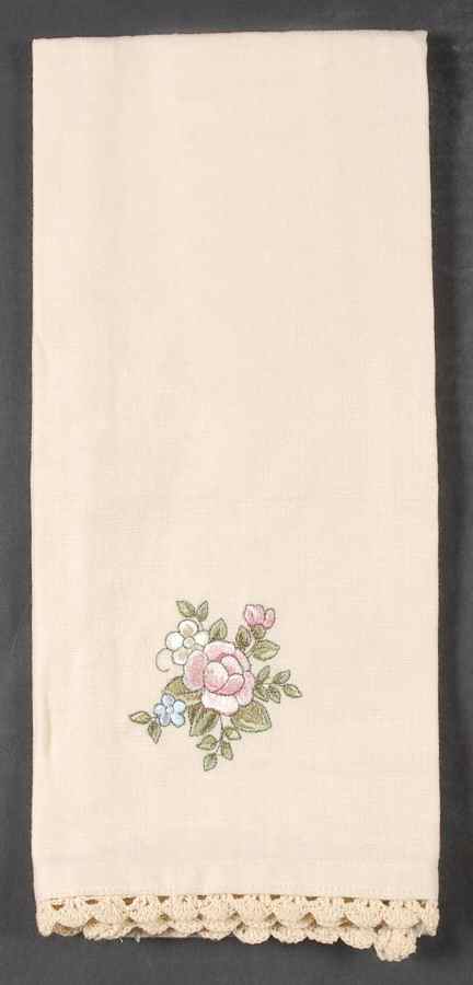 Tea Rose Embroidered Tea Towel by Pfaltzgraff-1