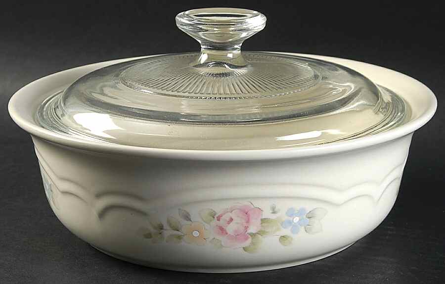 Tea Rose 1.5 Qt Round Covered Casserole by Pfaltzgraff-1