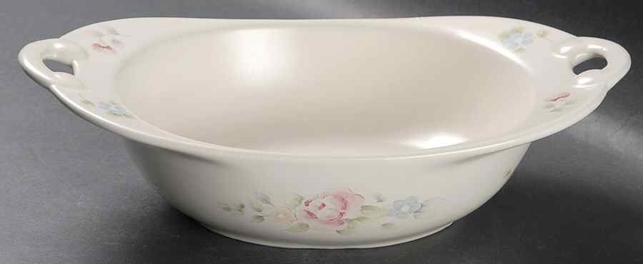 Tea Rose 9" Nesting Handled Oval  Serving Bowl by Pfaltzgraff-1