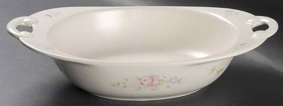 Tea Rose 13" Nesting Handled Oval Serving Bowl by Pfaltzgraff-1