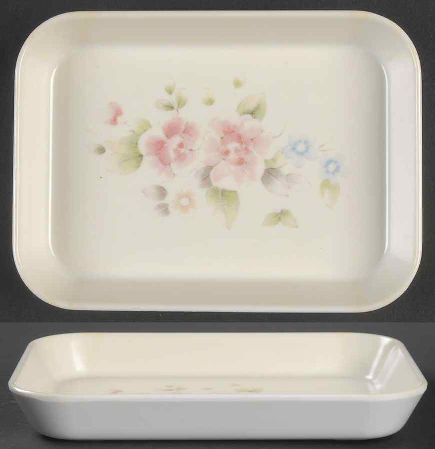 Tea Rose 6" Rectangular Melamine Tray by Pfaltzgraff-1