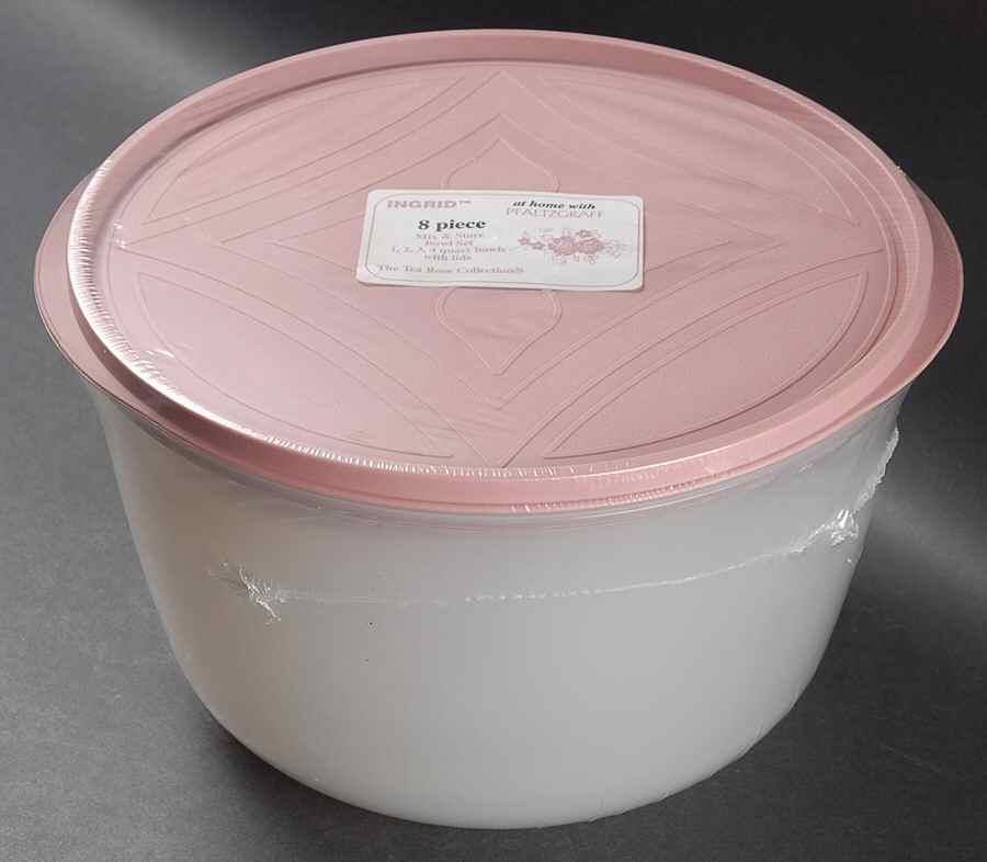 Tea Rose (4 Piece) Plastic Nested Storage Bowl Set by Pfaltzgraff-1