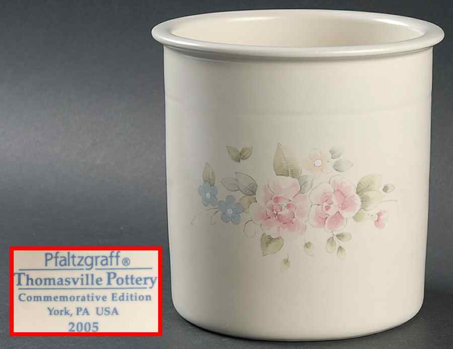 Tea Rose Commemorative Large Gadget Crock by Pfaltzgraff-1
