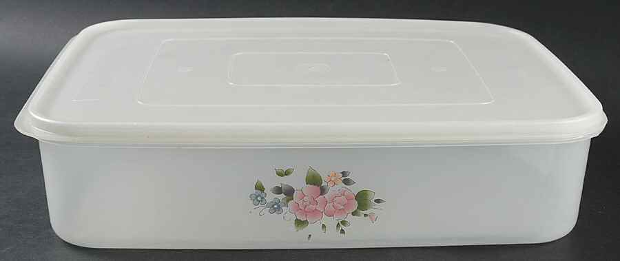Tea Rose 14" Plastic Rectangular Storage Box by Pfaltzgraff-1