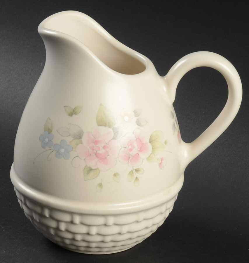 Tea Rose Basket Jug by Pfaltzgraff-1