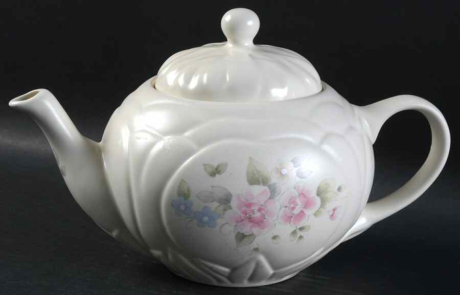 Tea Rose Embossed Floral Teapot & Lid by Pfaltzgraff-1