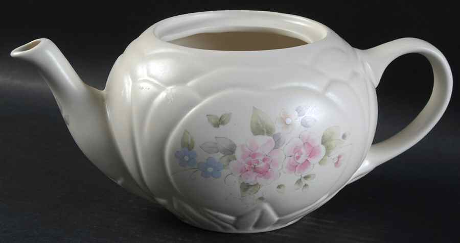 Tea Rose Embossed Floral Teapot No Lid by Pfaltzgraff-1