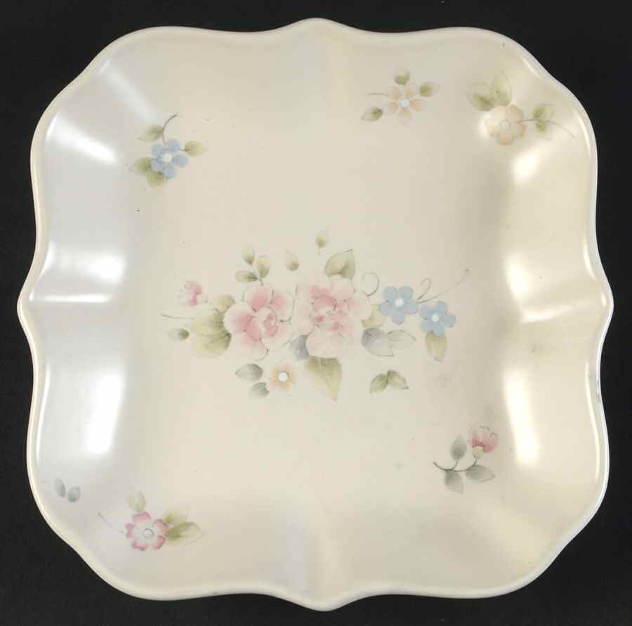 Tea Rose 8" Square Fluted Dish by Pfaltzgraff-1