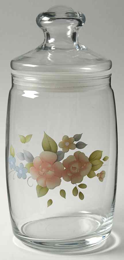 Tea Rose Medium Glassware Canister by Pfaltzgraff-1