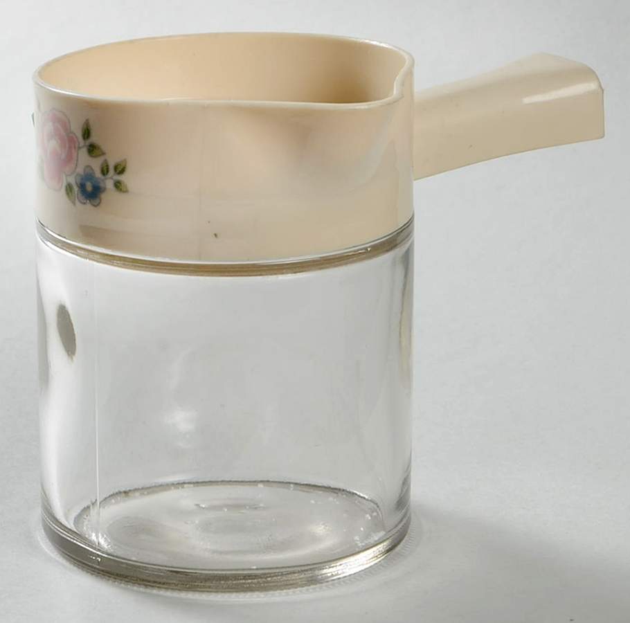 Tea Rose Creamer Glassware & Plastic Lid by Pfaltzgraff-1