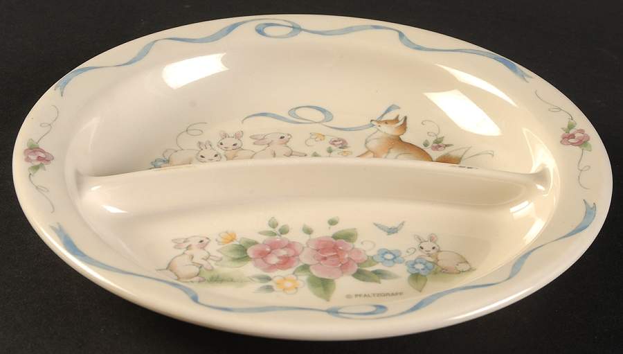 Tea Rose Melamine Divided Child's Plate by Pfaltzgraff-1
