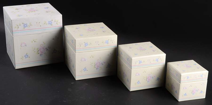 Tea Rose Paper Nesting Boxes - Set of 4 by Pfaltzgraff-1