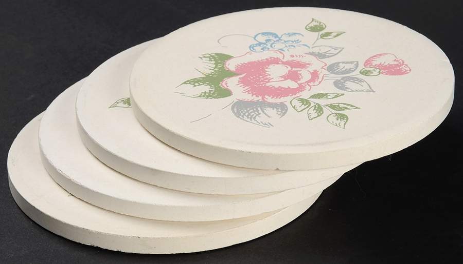 Tea Rose Stone/Thirsty Coaster - Set of 4 by Pfaltzgraff-1