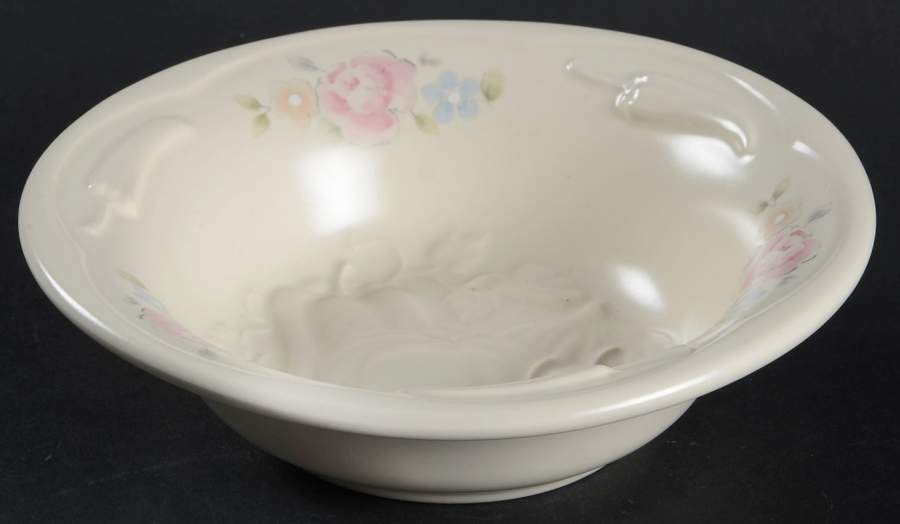 Tea Rose Embossed Salsa Bowl by Pfaltzgraff-1