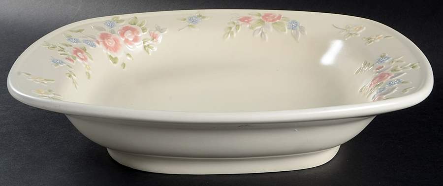 Tea Rose 14" Square Pasta Serving Bowl by Pfaltzgraff-1