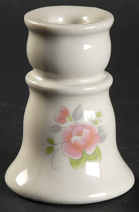 Tea Rose Child's Candlestick by Pfaltzgraff-1