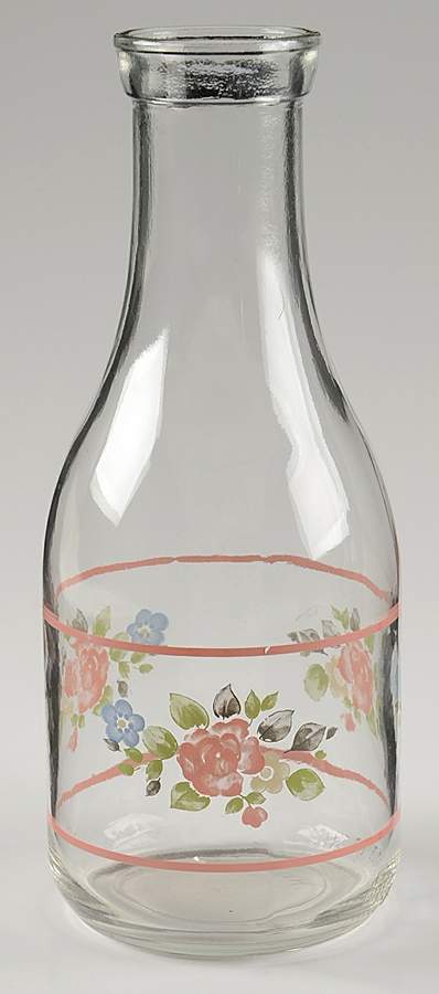 Tea Rose Glassware Decanter No Lid by Pfaltzgraff-1
