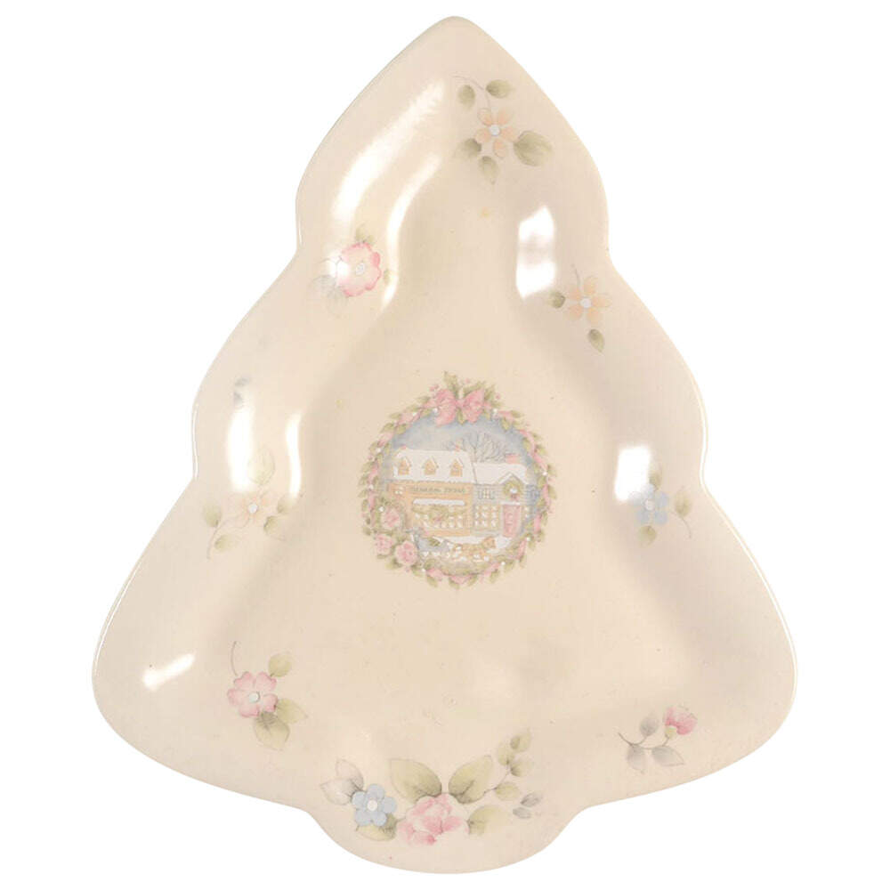Tea Rose Holiday Large Tree Shaped Dish by Pfaltzgraff-1
