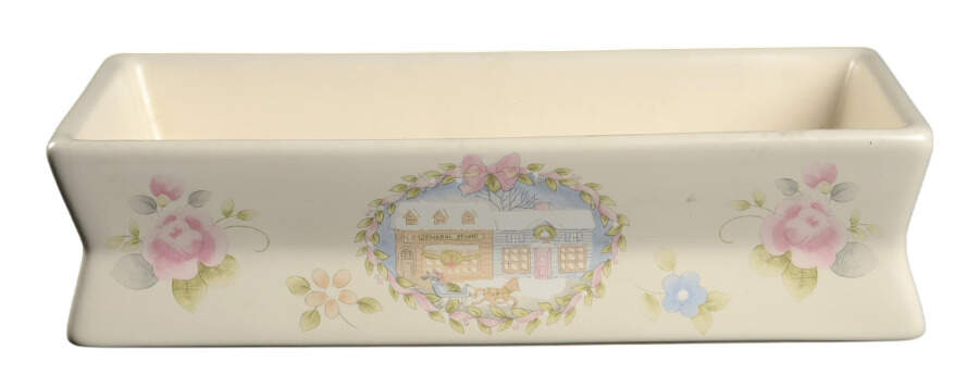 Tea Rose Holiday 4 Wick Brick Candle Holder Only by Pfaltzgraff-1